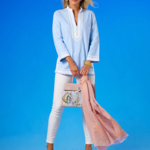 Peyton Cozy Tunic in Robin Egg Blue French Terry