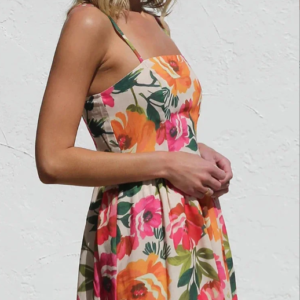 Isadora Womens Floral Backless Slip Maxi Dress