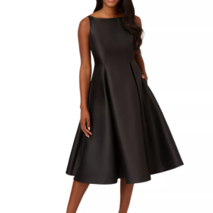 Women's Boat-Neck Fit & Flare Midi Dress