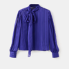 Women's Scarf Striped Blouse