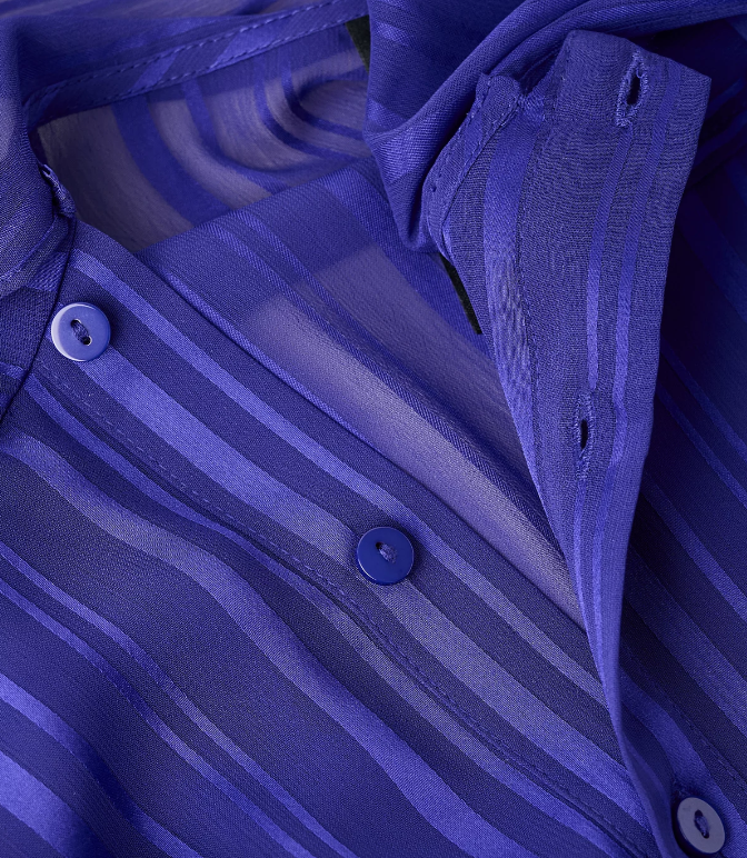 Women's Scarf Striped Blouse - Image 3